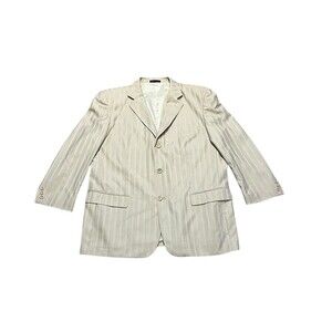 Tessori Uomo 100 % Wool Off White Sport Coat/Blazer Men's Size 46R - Italy